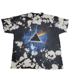 Pink Floyd Bleach Spattered Graphic T-shirt Oversized S/M Black Triangle Icon